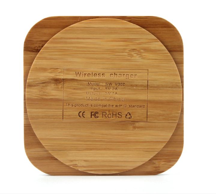 WOODEN Qi Wirless Charging Pad Mobile Dock Quick Charge Mobile Charger - Image 6