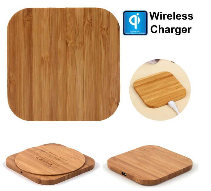 WOODEN Qi Wirless Charging Pad Mobile Dock Quick Charge Mobile Charger - Image 5