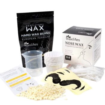 100g Nose Wax Kit Painless Nose Measuring Cup Moustache Stencils Hair Removal Set Portable Hair Wax