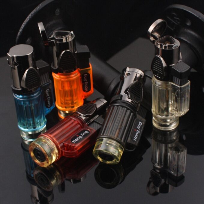 Gas-Blue-Flame-Torch-Turbo-Lighter-Spray-Gun-Electronic-Lighter-gas-1300C-Cigarette-Butane-Cigar-Lighter-3