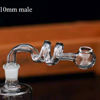 Chezain.com 10mm male oil burner glass spiral pipe