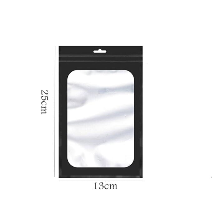 100 Pieces Matte Black Aluminum Foil Zip Lock Packaging Bag Resealable Grip Ziplock Mylar Pouch Small 5