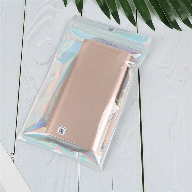 50Pcs Iridescent Zip lock Bags Pouches Cosmetic Plastic Laser Iridescent Bags Holographic Makeup Bags Hologram Zipper Bags new - Image 4